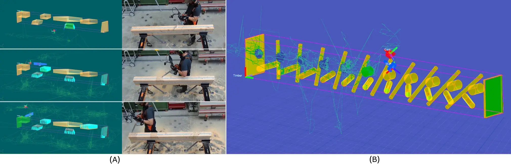 Enregistrement 3D d’une opération de coupe et de perçage dans Augmented Carpentry