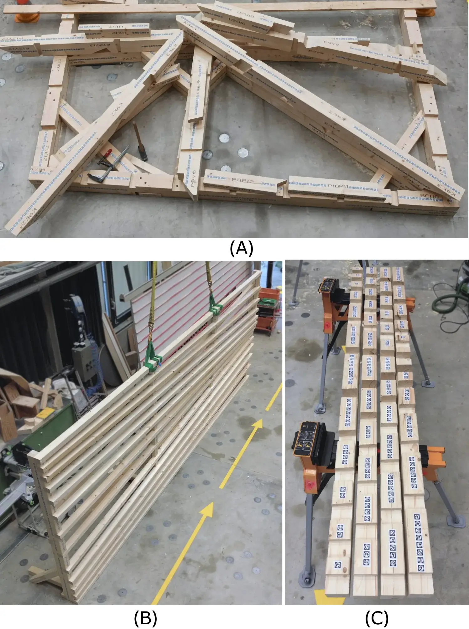 Structures bois et façade paramétrique fabriquées avec Augmented Carpentry