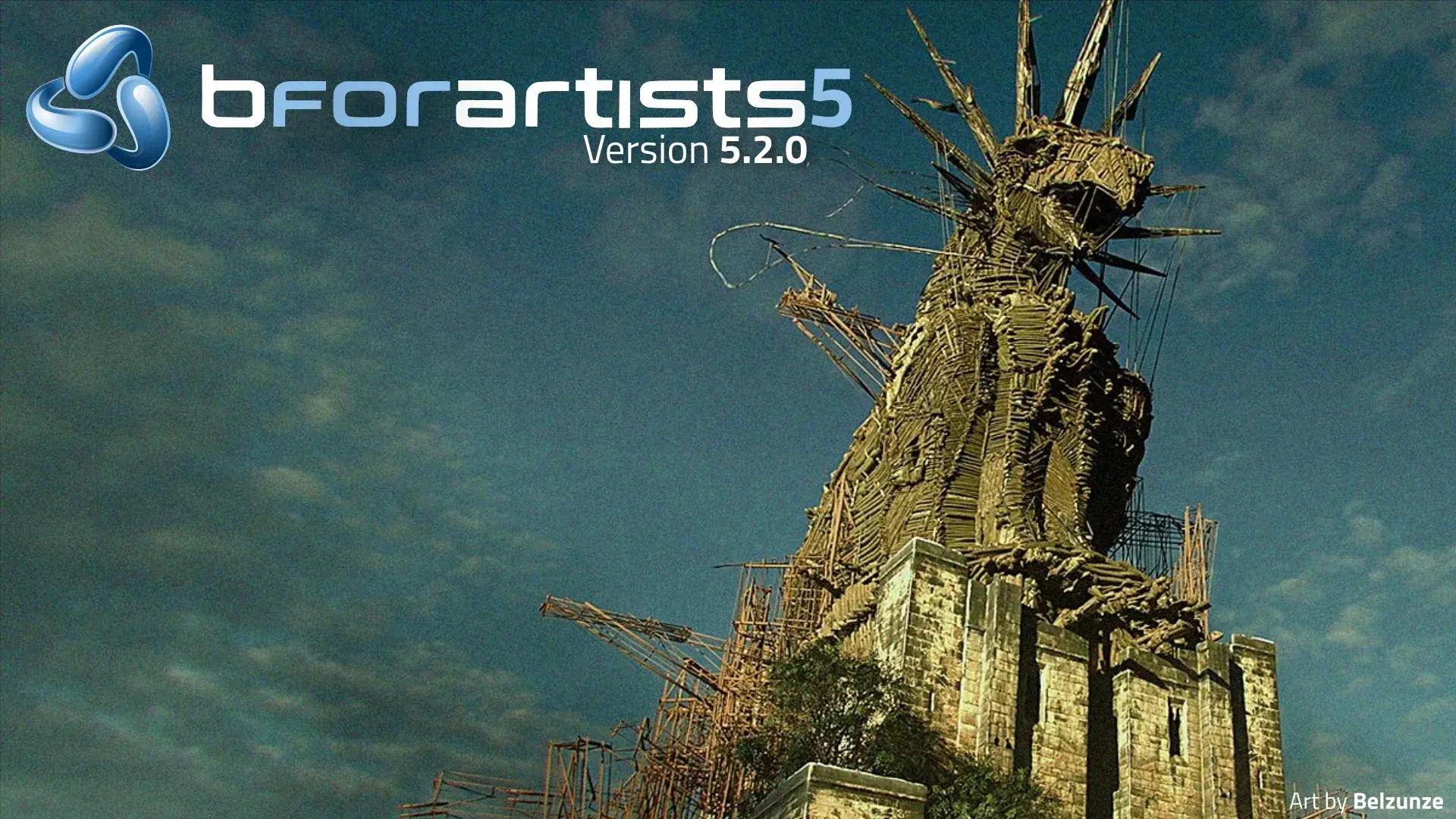 Écran de démarrage officiel de Bforartists 5.2.0
