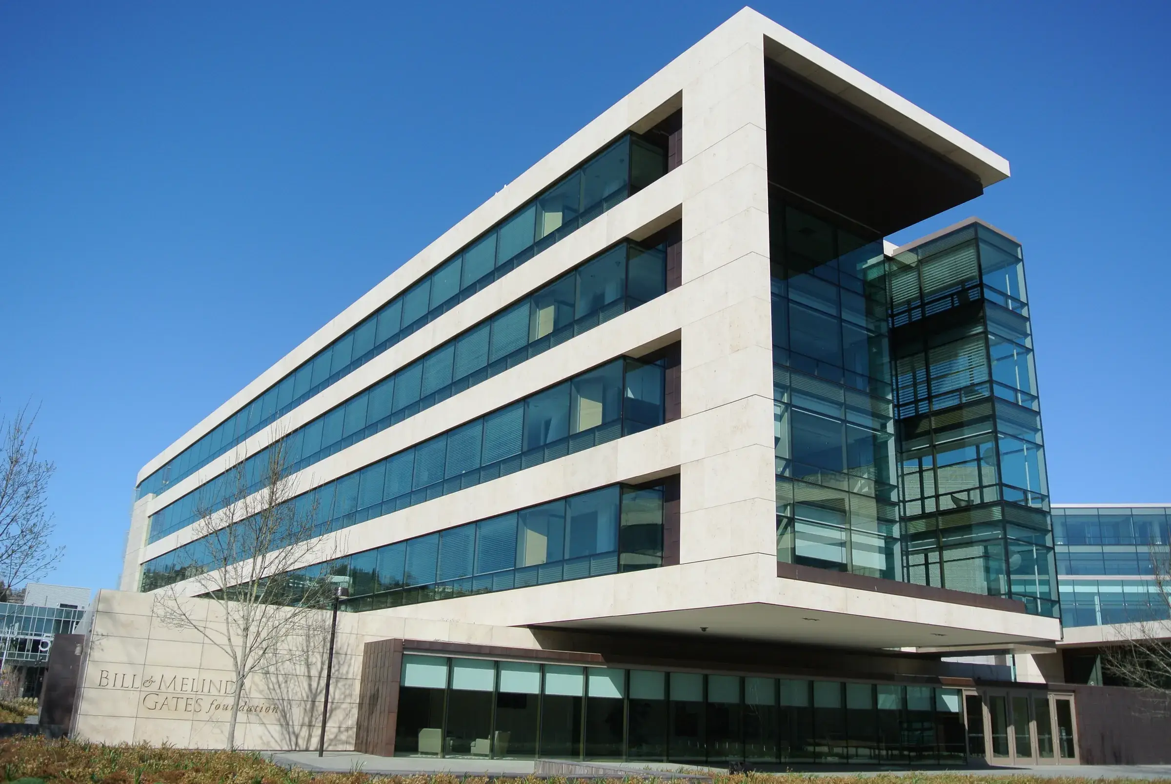 Façade du siège de la Gates Foundation à Seattle