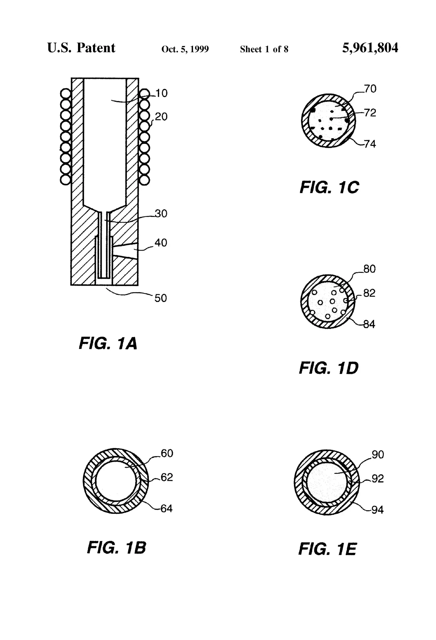 Planche de dessins du brevet US 5961804 sur un écran électrophorétique à microcapsules
