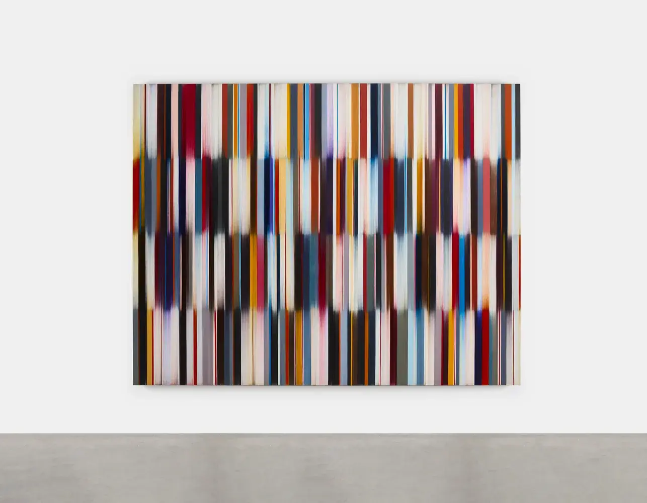 Sea of Sound de Mark Francis, peinture abstraite faite de bandes verticales colorées