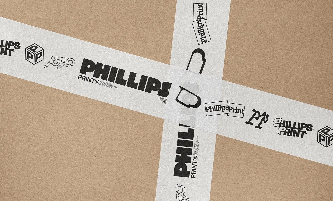 Déclinaisons de l’identité Phillips Print conçue par Laura Clink