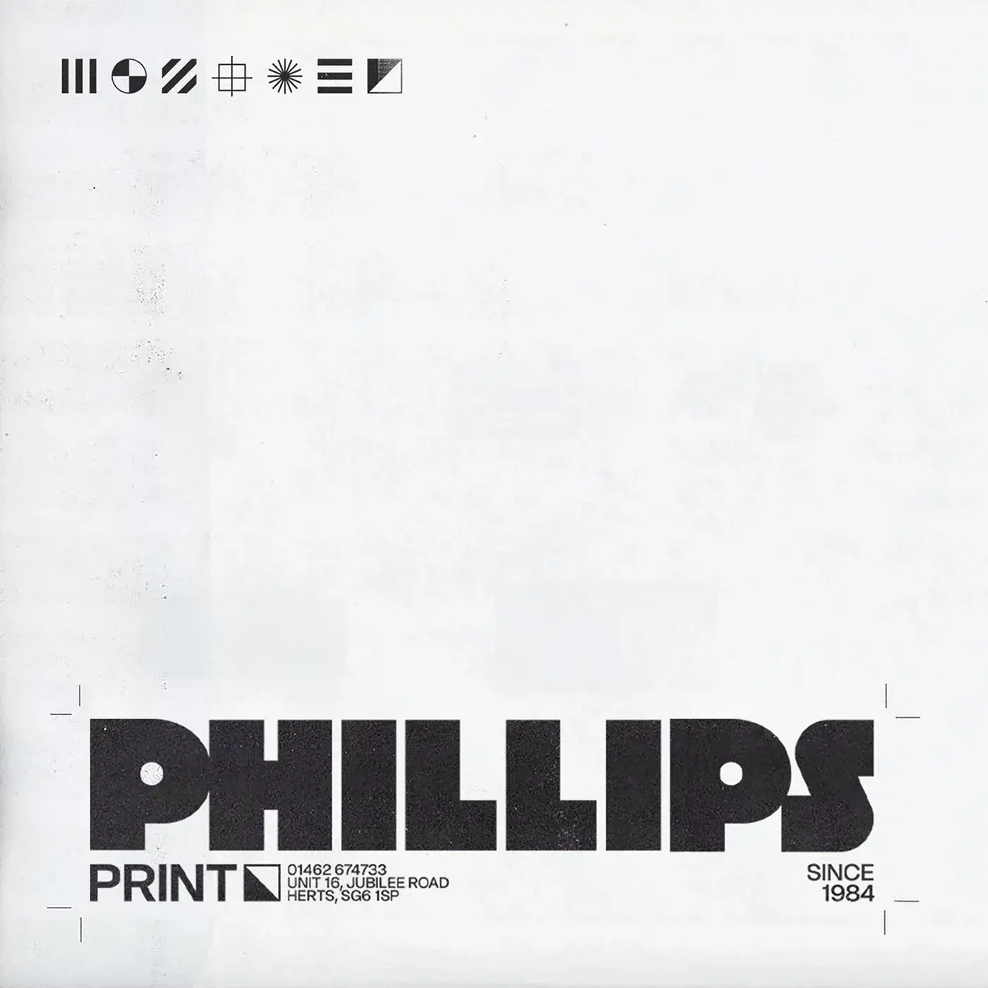 Applications imprimées de l’identité Phillips Print conçue par Laura Clink