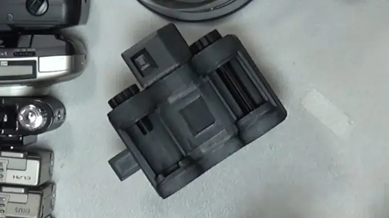 Détail du mécanisme d'obturateur imprimé en 3D de Camera Things