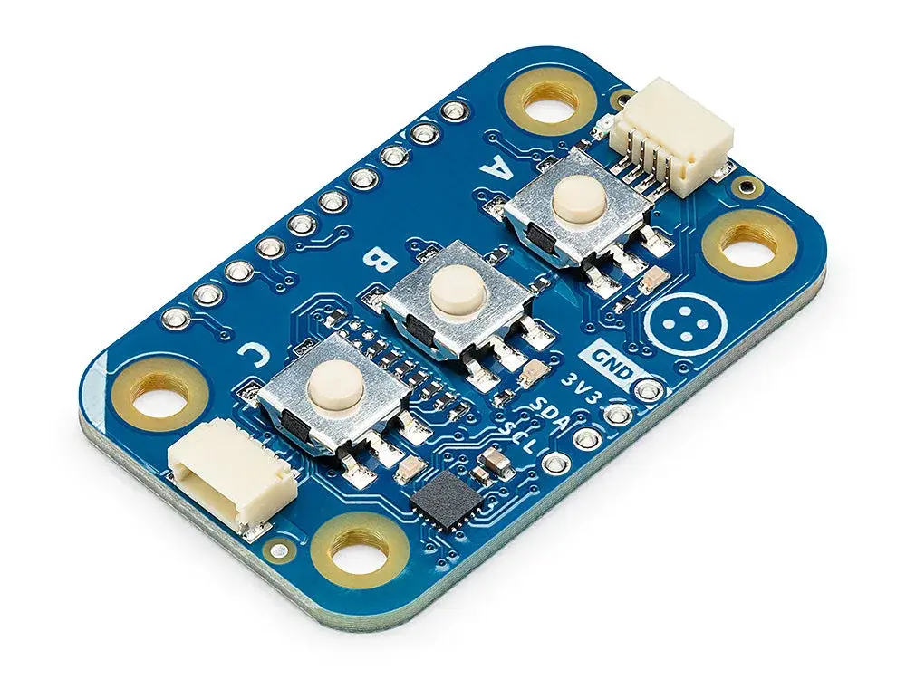 Module Arduino Modulino Buttons comportant trois boutons physiques