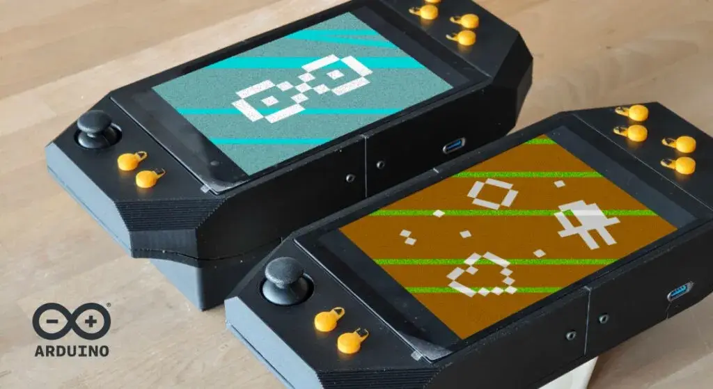 Deux consoles portables rétro construites autour d’un Arduino UNO Q et d’un écran tactile